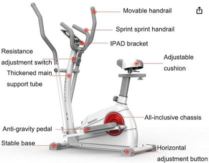 STEPPER BIKE Equipement de fitness polyvalent pour la maison, 3 en 1  marcheur stepper et vélo elliptique.