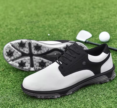 Sneakers de Golf pour gazon, haut de gamme, en cuir synthétique, professionnelles, à pointes